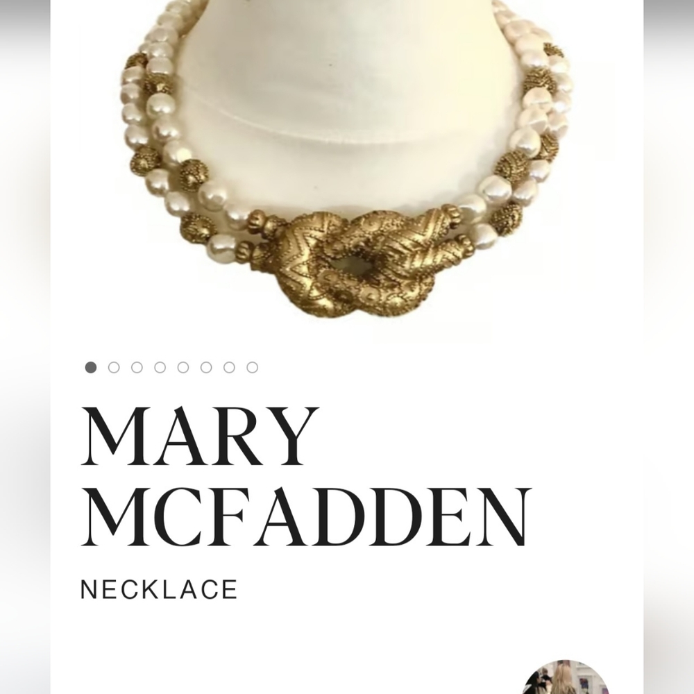 Vintage Mary McFadden 1988 gold plated necklace and bracelet - Picture 9 of 12
